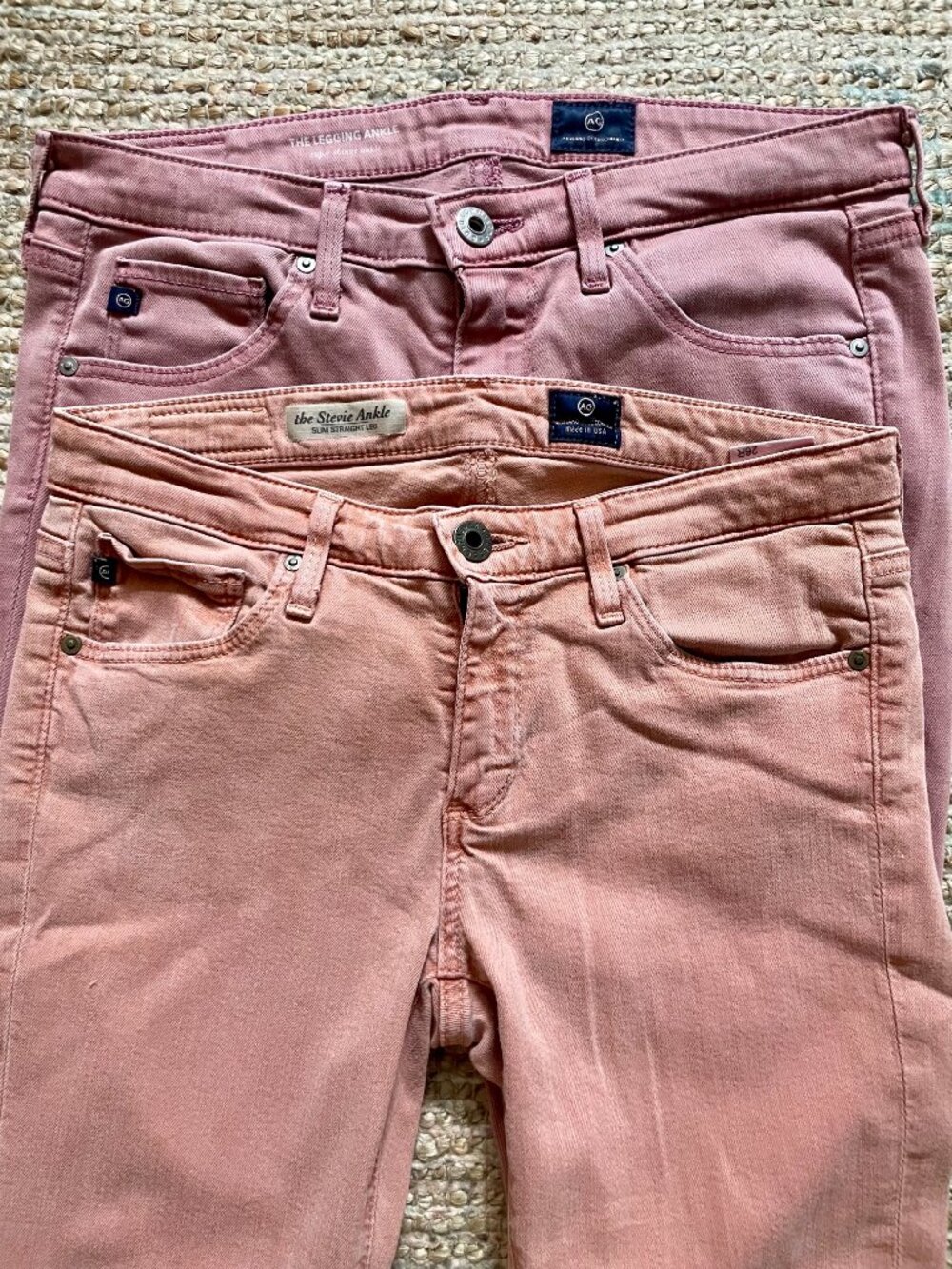 (2) Adriano Goldschmied Womens Pink Stevie Ankle - Legging Ankle Jeans Pants 26